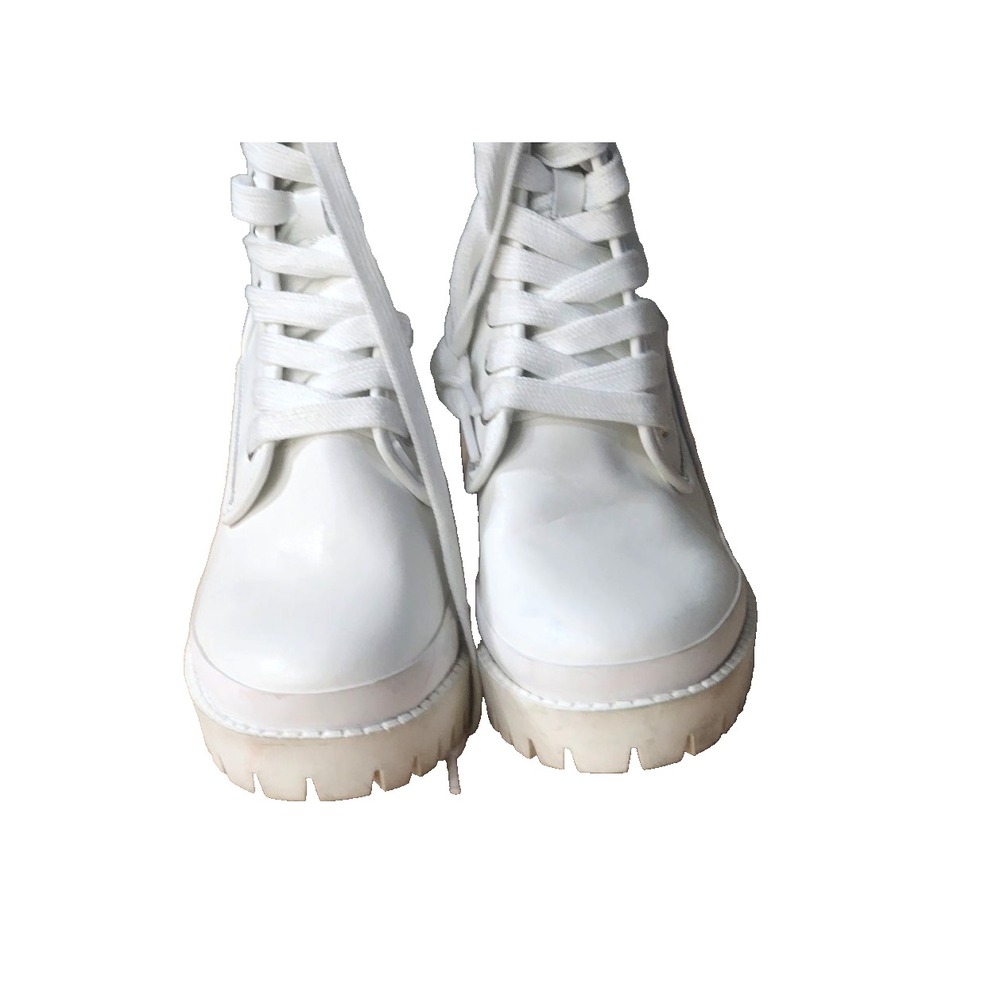 Steve Madden Women's Bloomed White BL000361 Leather Lace-Up Boots Size 7.5 - Picture 7 of 16